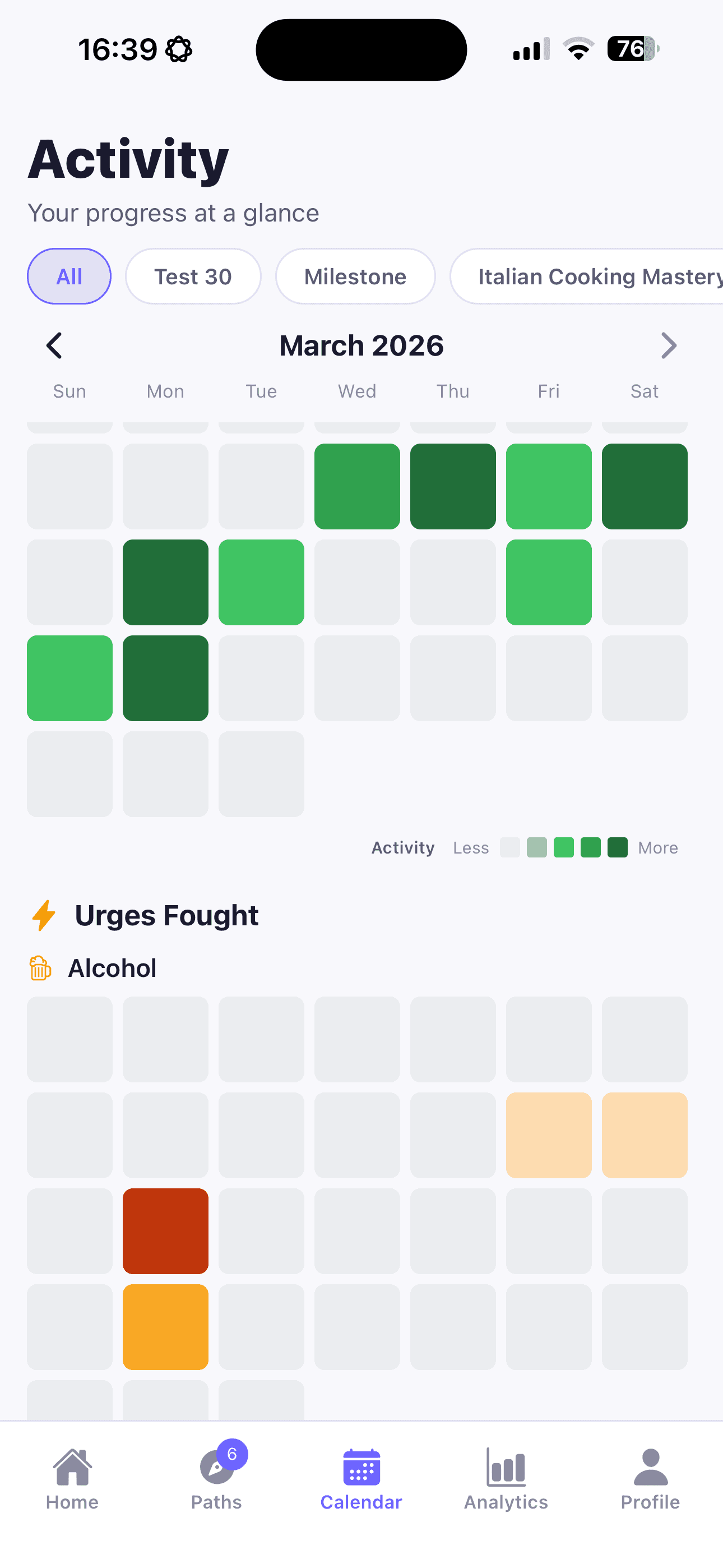 Heatmap calendar